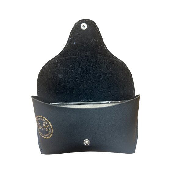 Ray-Ban Black Leather Sunglasses Case With Snap Closure - Picture 1 of 5